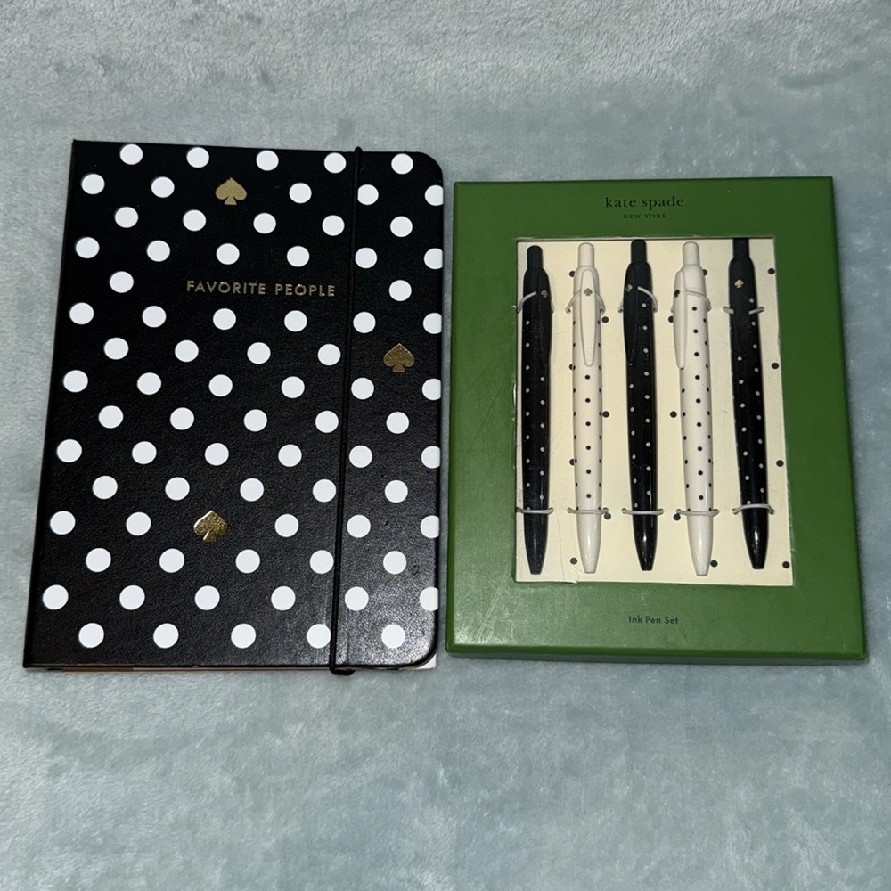 kate spade Black and White Polka Dot Address Book with Pen Set - Picture 4 of 10